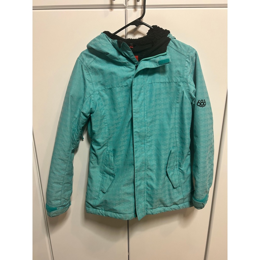 686 Authentic infiDRY 10K‎ Snowboard Jacket Teal Sherpa Lined Womens Small